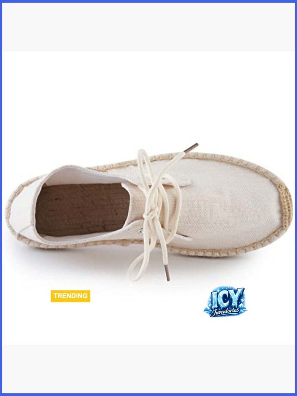 Lace up Casual Canvas Slip on Flat Espadrille Shoes - Picture 5 of 7